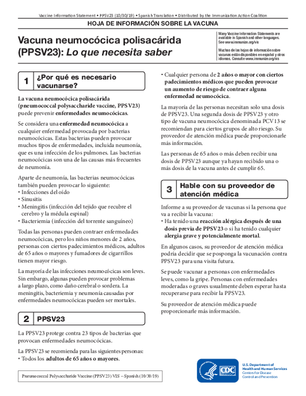 Pneumococcal Disease: What You Need to Know (Spanish)
