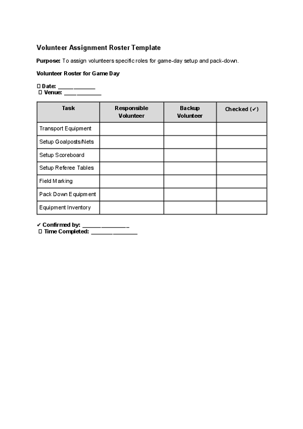 Volunteer Assignment Roster Template.docx