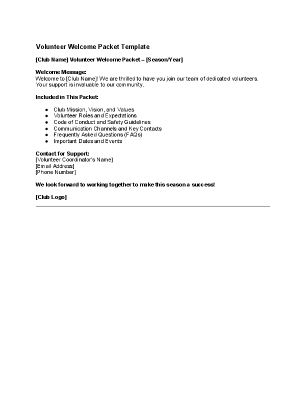 Volunteer Welcome Packet Template.docx
