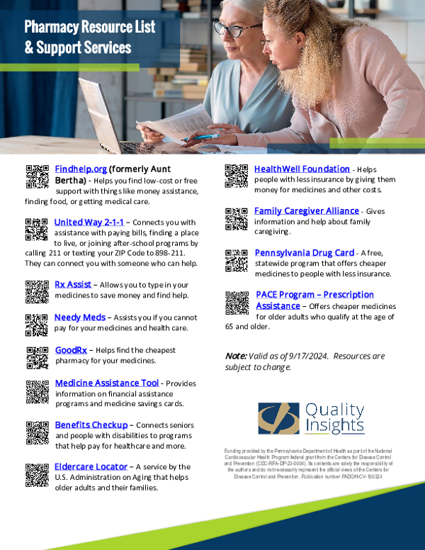 Pharmacy & Support Services Resources