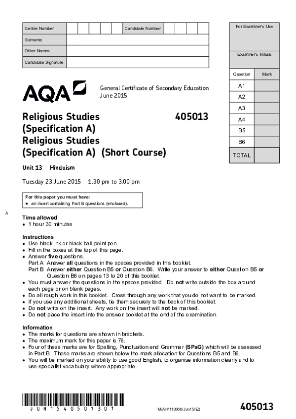 GCSE Religious Studies, Spec A Hinduism - 2015.pdf