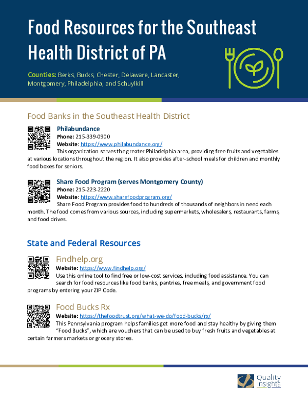 Food Resources for Southeast Health District