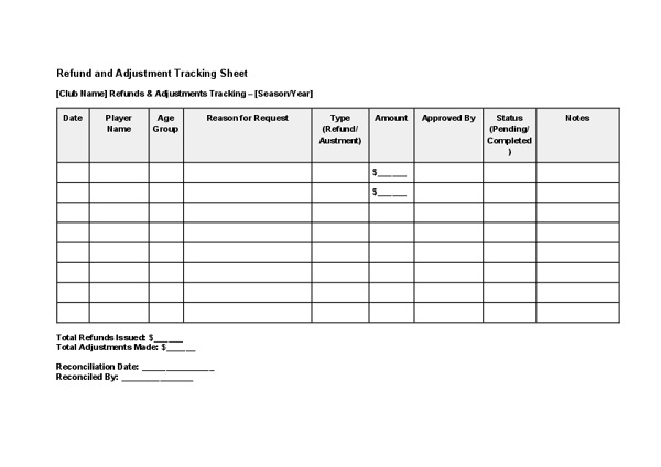 Refund and Adjustment Tracking Sheet.docx