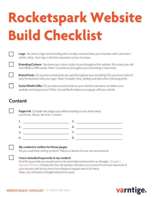 Rocketspark website build checklist.pdf