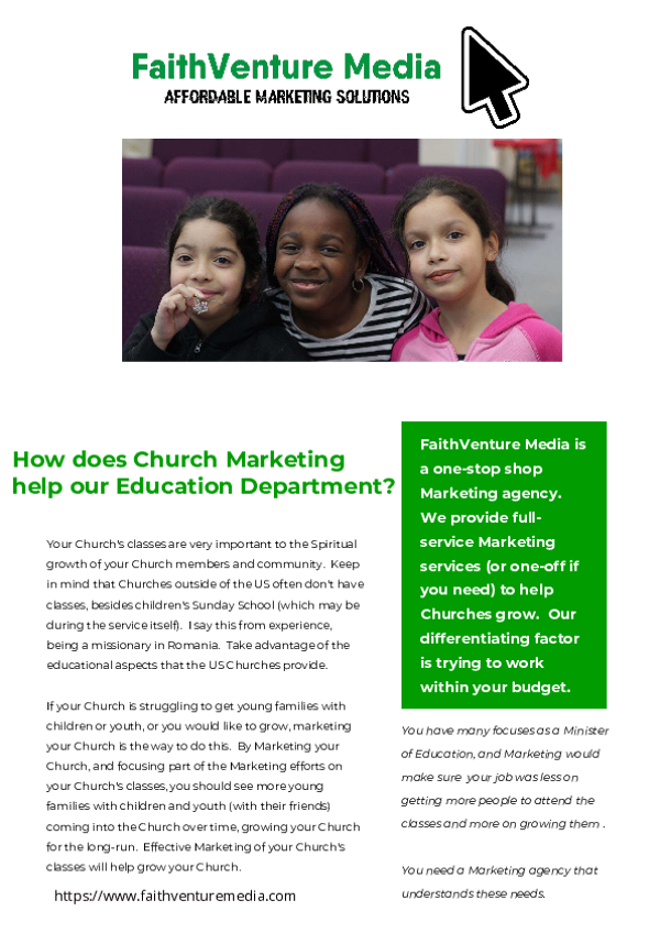 Church Marketing for Education Departments