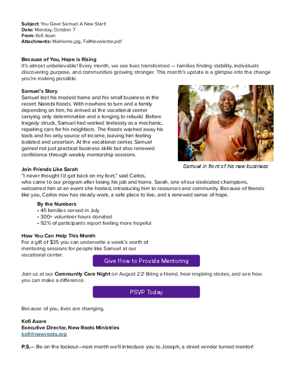 Mi Sample Newsletter