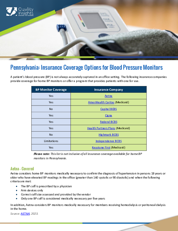 Insurance Coverage Options for BP Monitors in PA
