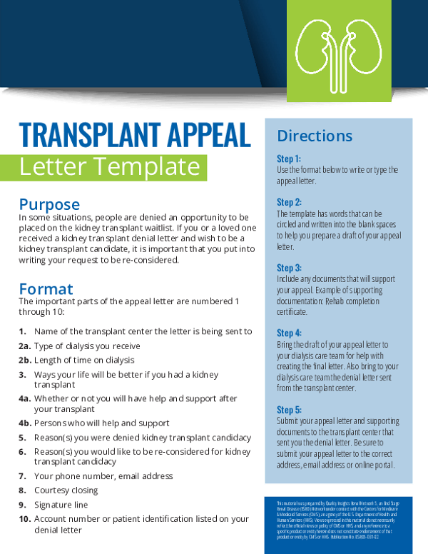 Transplant Appeal Letter Template (English)