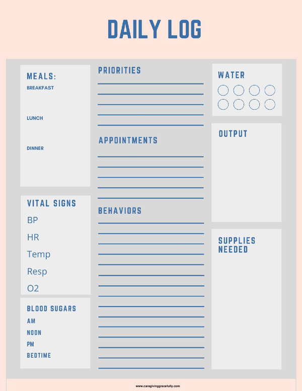 Daily Log Sheet