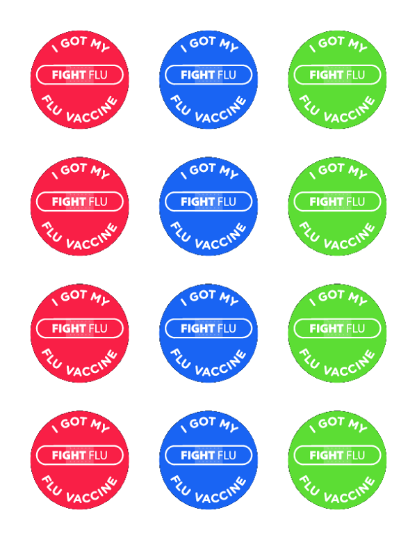 “I Got My Flu Vaccine” Stickers (English)