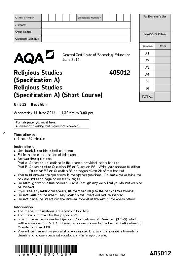 GCSE Religious Studies, Spec A Buddhism - 2014.pdf