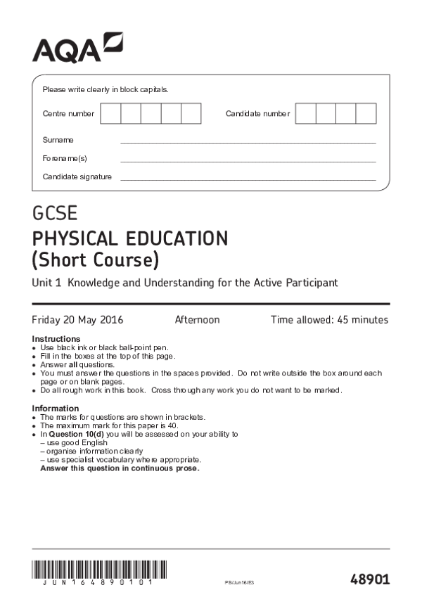 GCSE Physical Education, Unit 1 - 2016.pdf