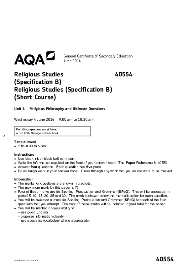 GCSE Religious Studies, Spec B Religious Philosophy - 2014.pdf
