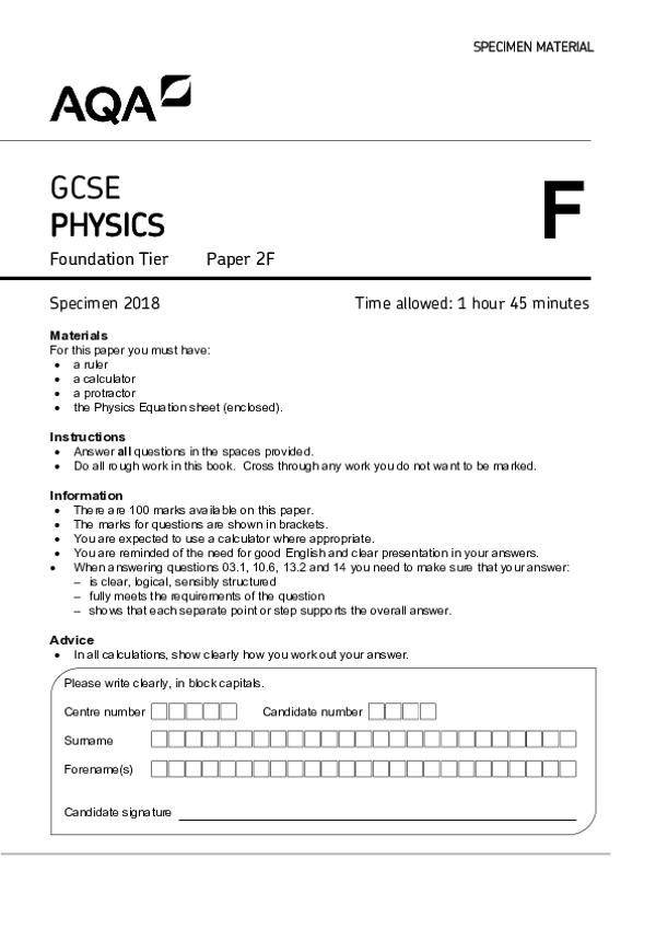 GCSE Physics, Foundation Tier, Paper 2F - 2018.pdf