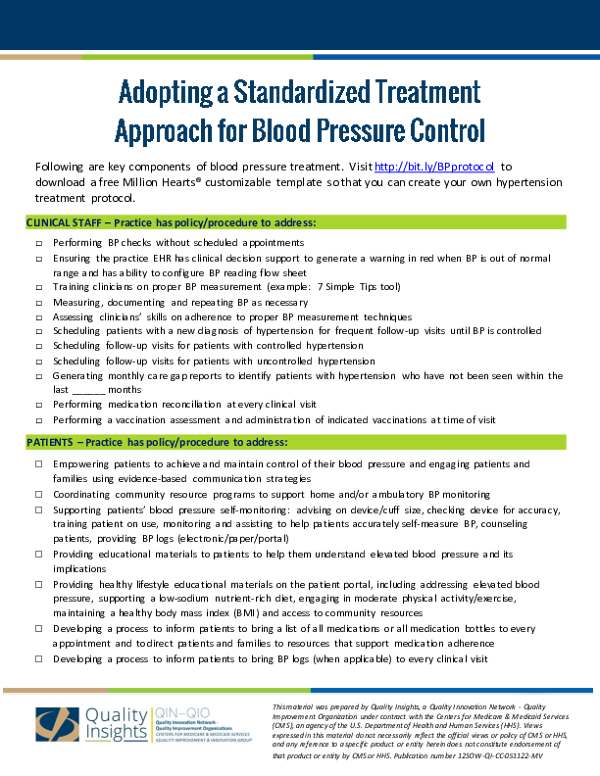 Adopting a Standardized Blood Pressure Control Approach