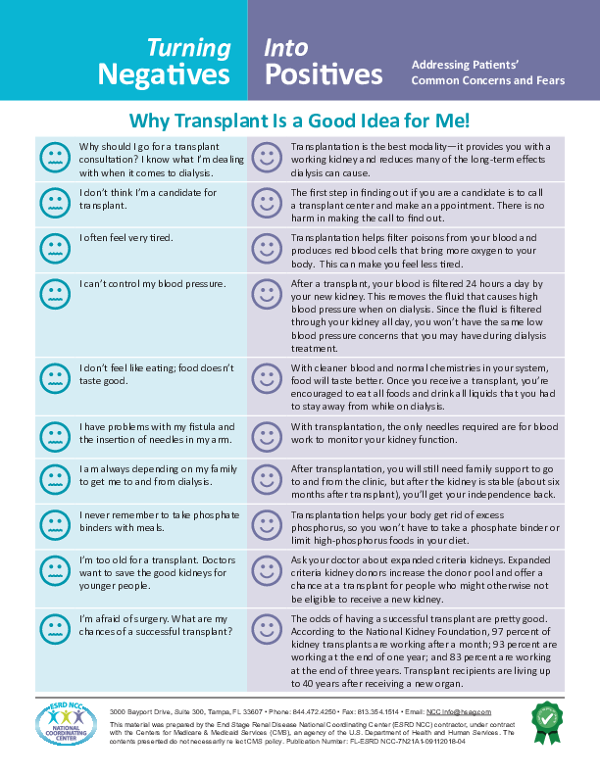 Turning Negatives into Positives: Why Transplant is a Good Idea for Me