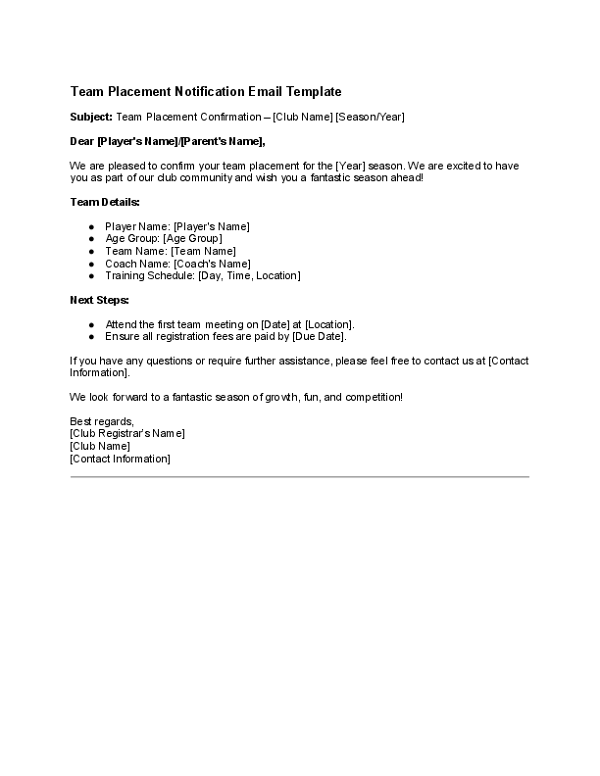 Team Placement Notification Email Template.docx