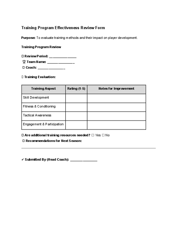 Training Program Effectiveness Review Form.docx