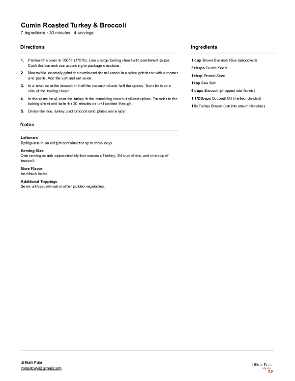 Cumin Roasted Turkey & Broccoli Recipe.pdf
