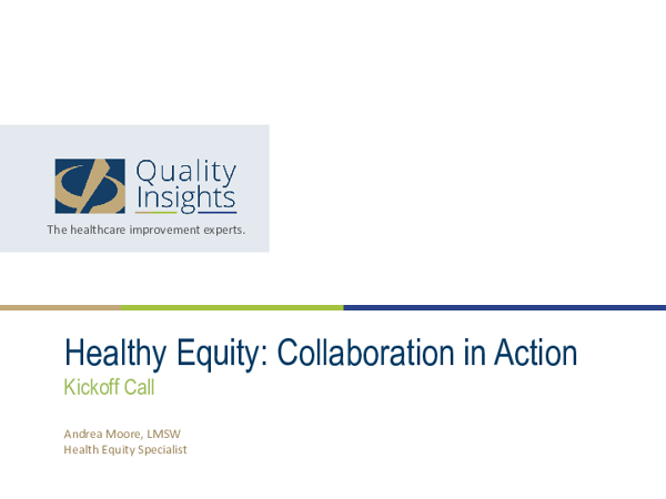 Health Equity Kickoff Slides