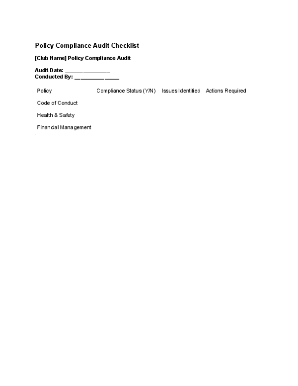 Policy Compliance Audit Checklist.docx