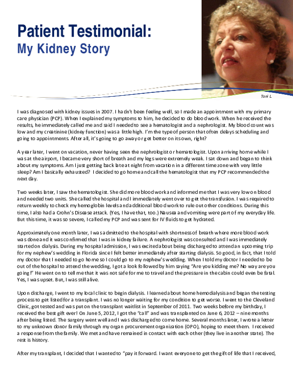 Toni's Story