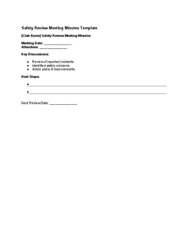 Safety Review Meeting Minutes Template.docx