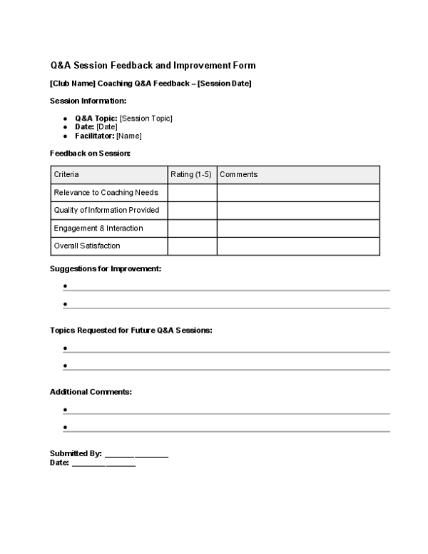 Q&A Session Feedback and Improvement Form.docx
