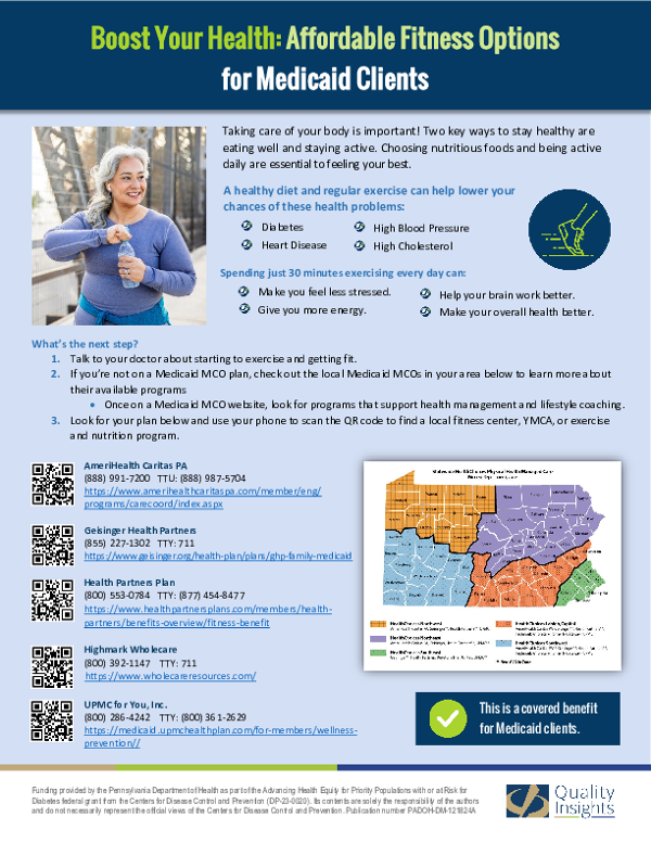 Medicaid MCO Fitness Coverage  - Lehigh/Capital Region