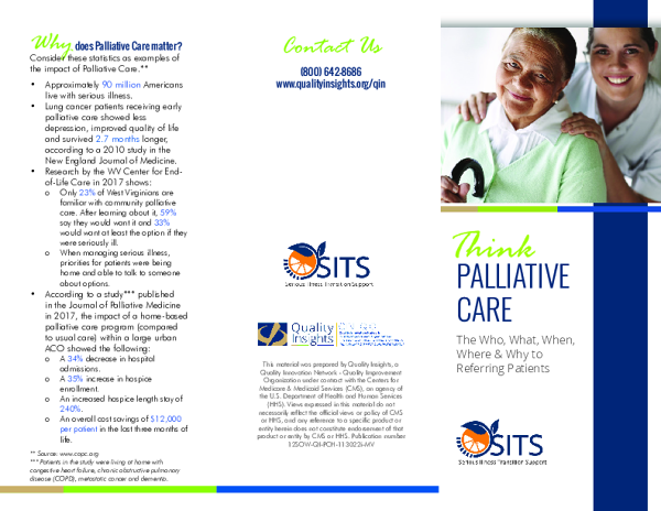 Think Palliative Care (Brochure for Providers)