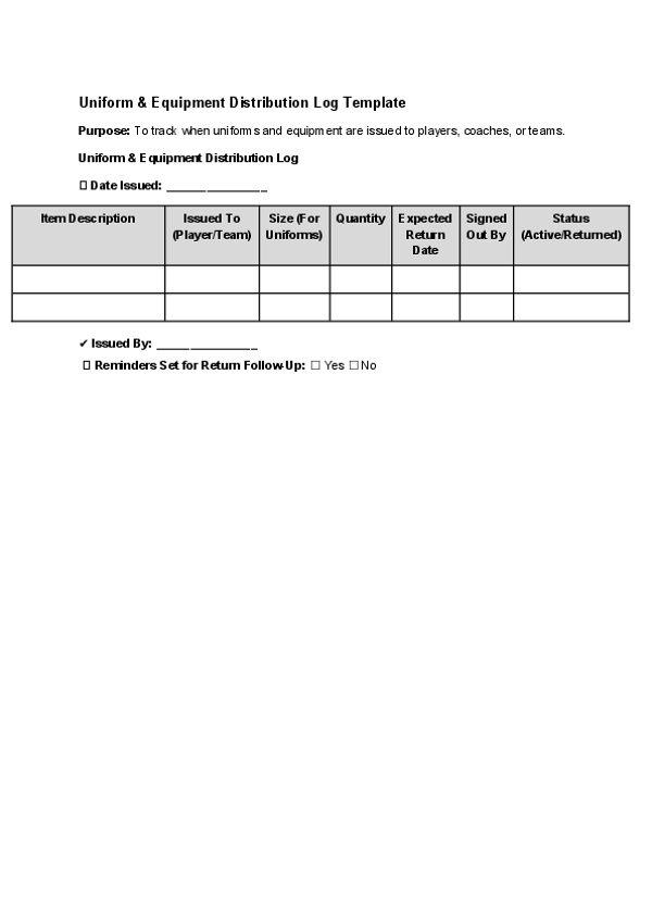 Uniform & Equipment Distribution Log Template.docx