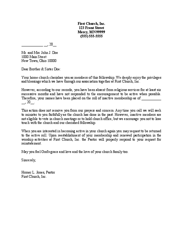 Inactive Member Follow-up Letter
