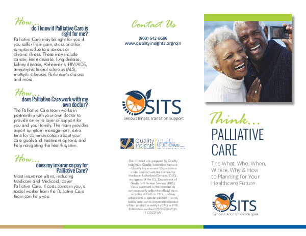 Think Palliative Care (Brochure for Patients)