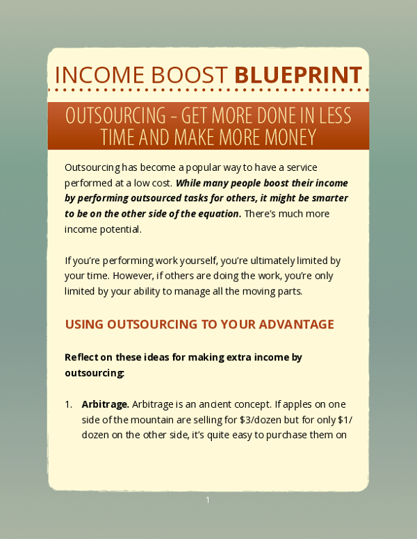 Income Boost Blueprint-Outsourcing