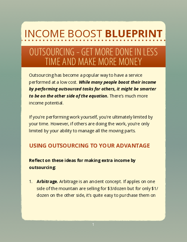 Income Boost Blueprint-Outsourcing
