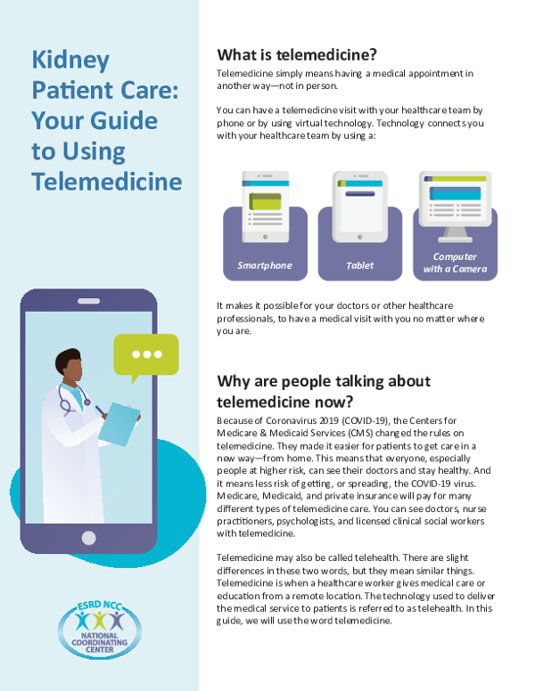 NCC Kidney Patient Care: Your Guide to Using Telemedicine
