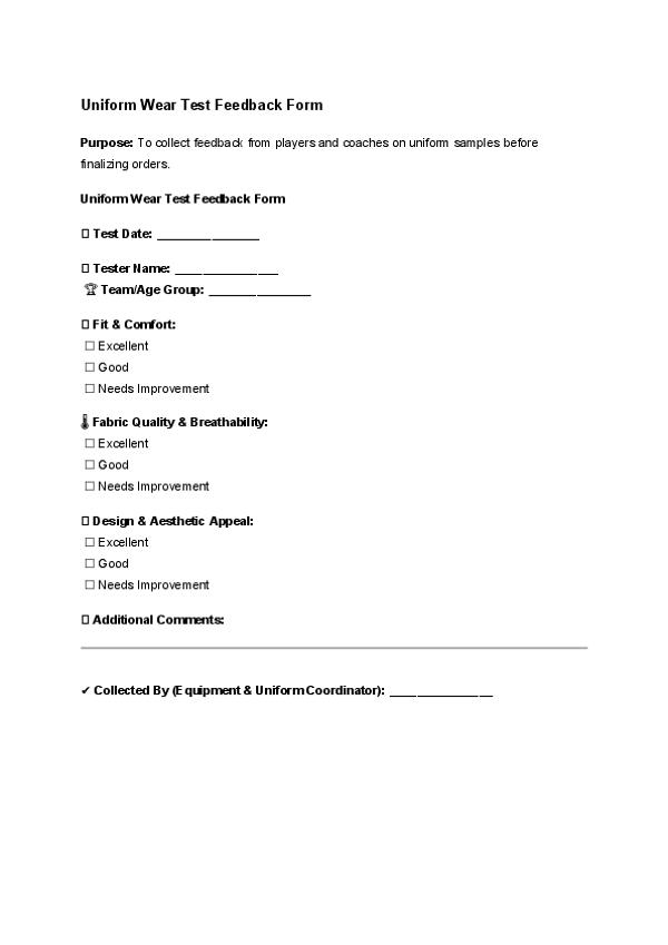 Uniform Wear Test Feedback Form.docx