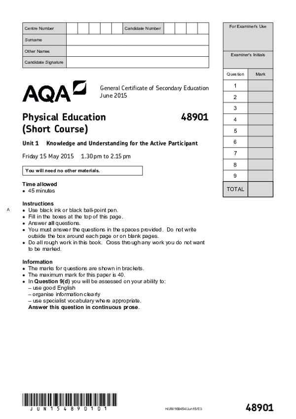 GCSE Physical Education, Unit 1 - 2015.pdf