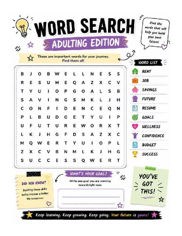 Word Search - Adulting Edition