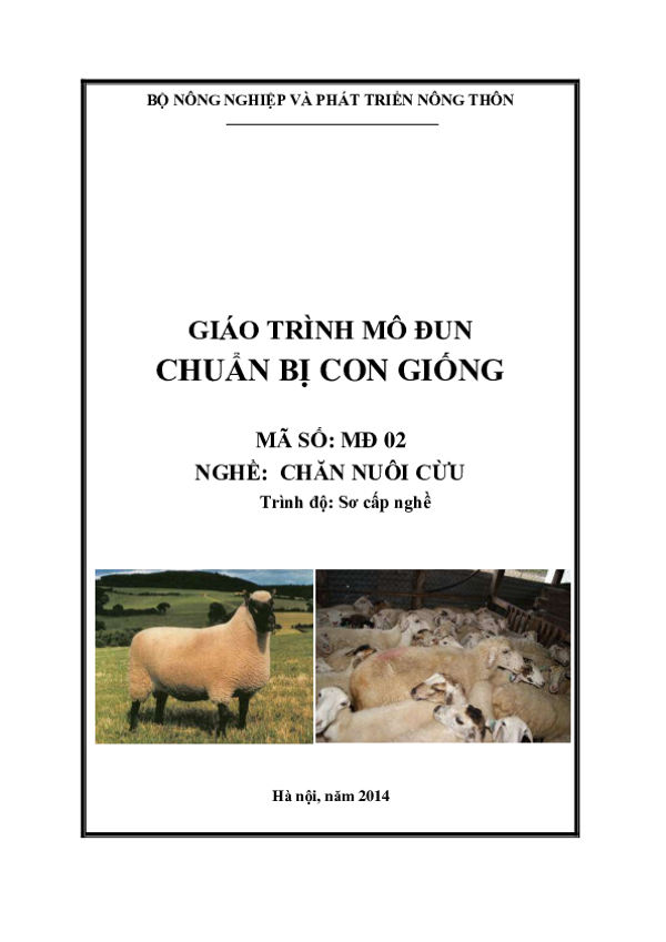 Giáo trình mô đun Chuẩn bị con giống - Nghề Chăn nuôi cừu.pdf