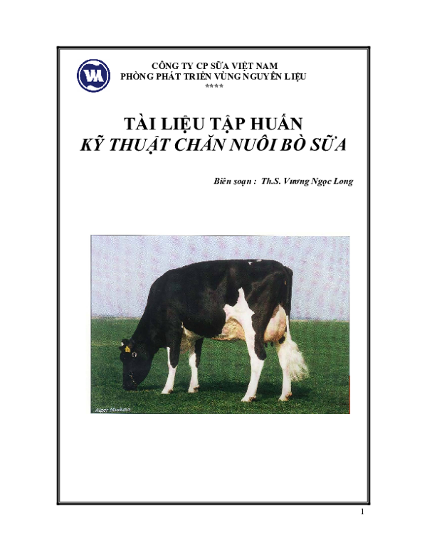 Tài liệu tập huấn kỹ thuật chăn nuôi bò sữa - ThS Vương Ngọc Long.pdf