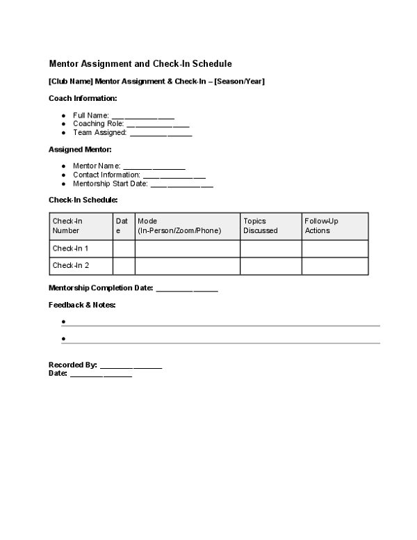 Mentor Assignment and Check-In Schedule.docx