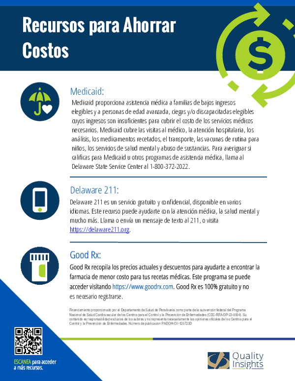 Cost Saving Resources (Spanish)
