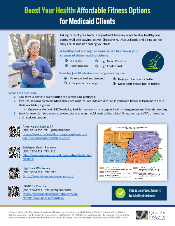 Medicaid MCO Fitness Coverage - NW PA Region