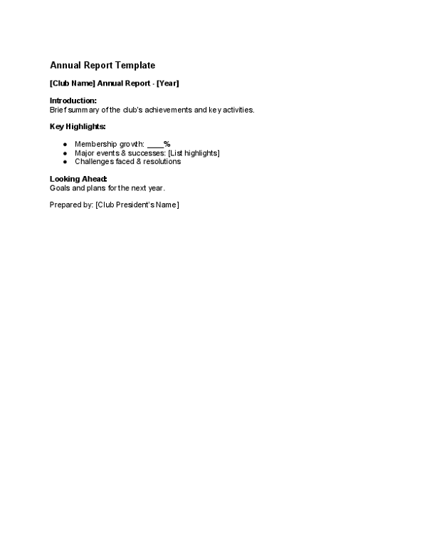 Annual Report Template