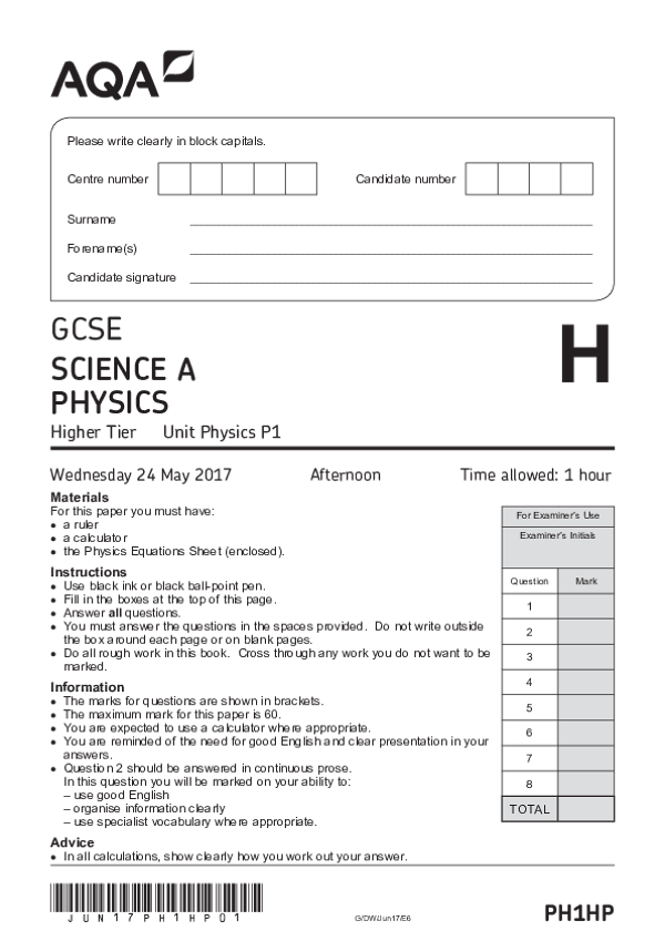 GCSE Science Physics, Higher Tier, Unit P1 - 2017.pdf