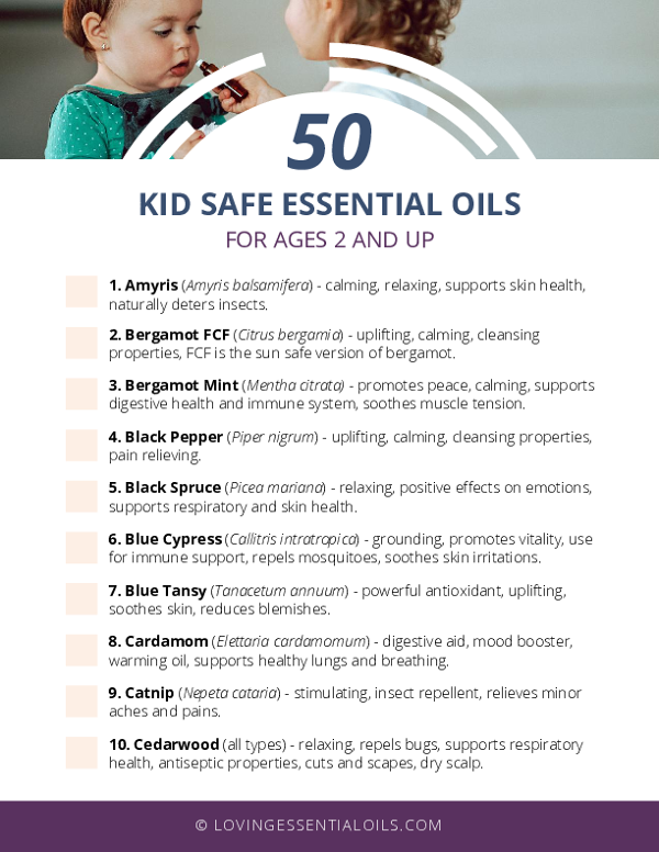 Kid Safe Essential Oils Printable Checklist