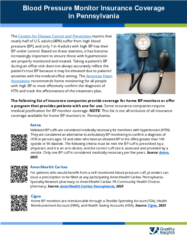BP Monitor Insurance Coverage in PA